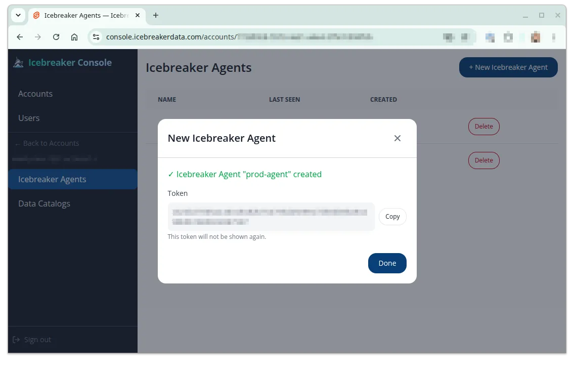 Screenshot of token creation with value blurred